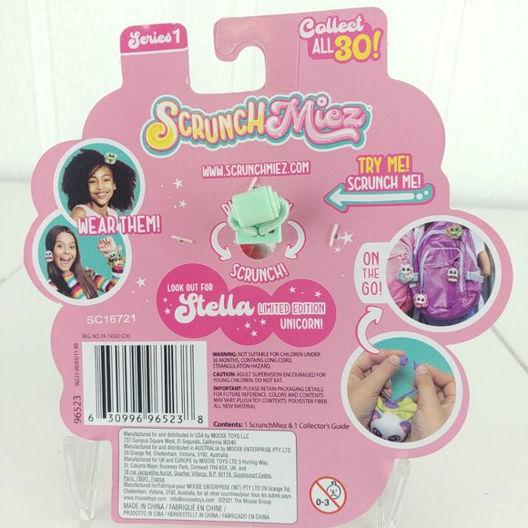 Scrunchmiez Series 1 Prim Green Cat Pink Scrunchie Transforms From Scrunchie int - Picture 3 of 5